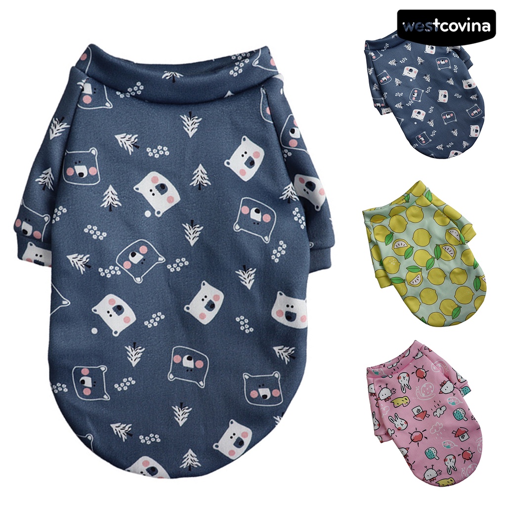 [COD]♘Trang Phục Giữ Ấm Cho Thú Cưng Họa Tiết Hoạt Hình Dễ Thương