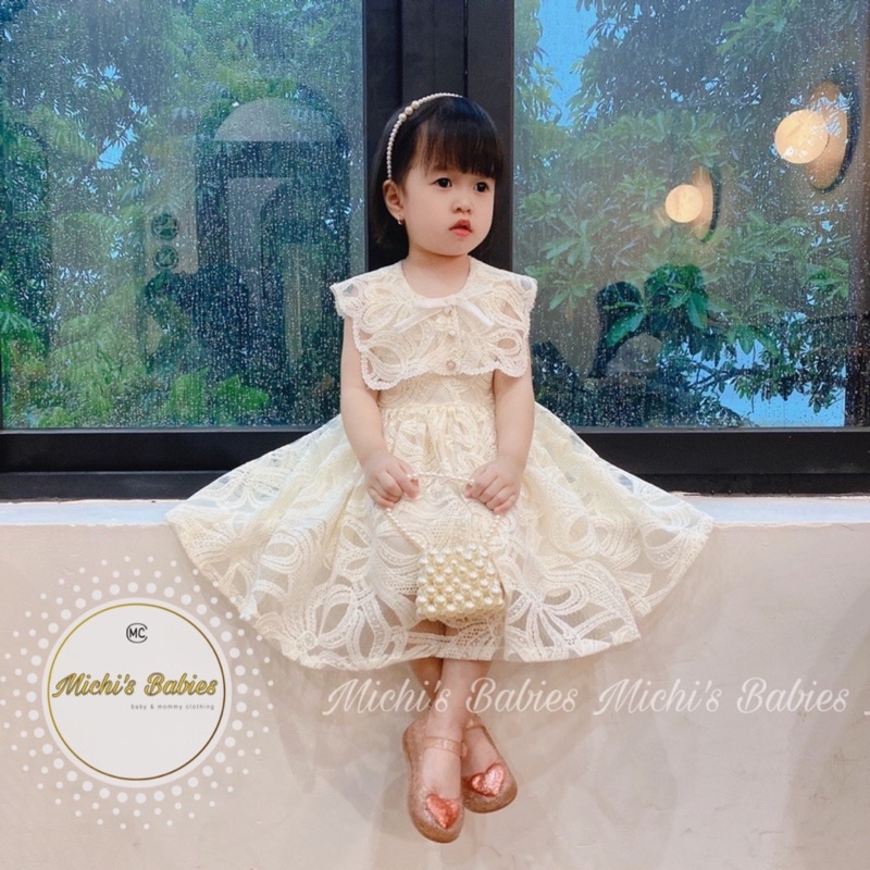 Váy ren thiết kế siêu sang chảnh cho bé, hàng loại 1 có lót