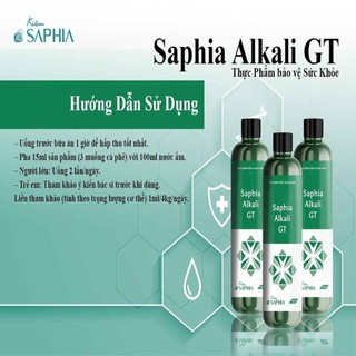 Kiềm gan thận saphia alkali gt chai 300ml - nmol