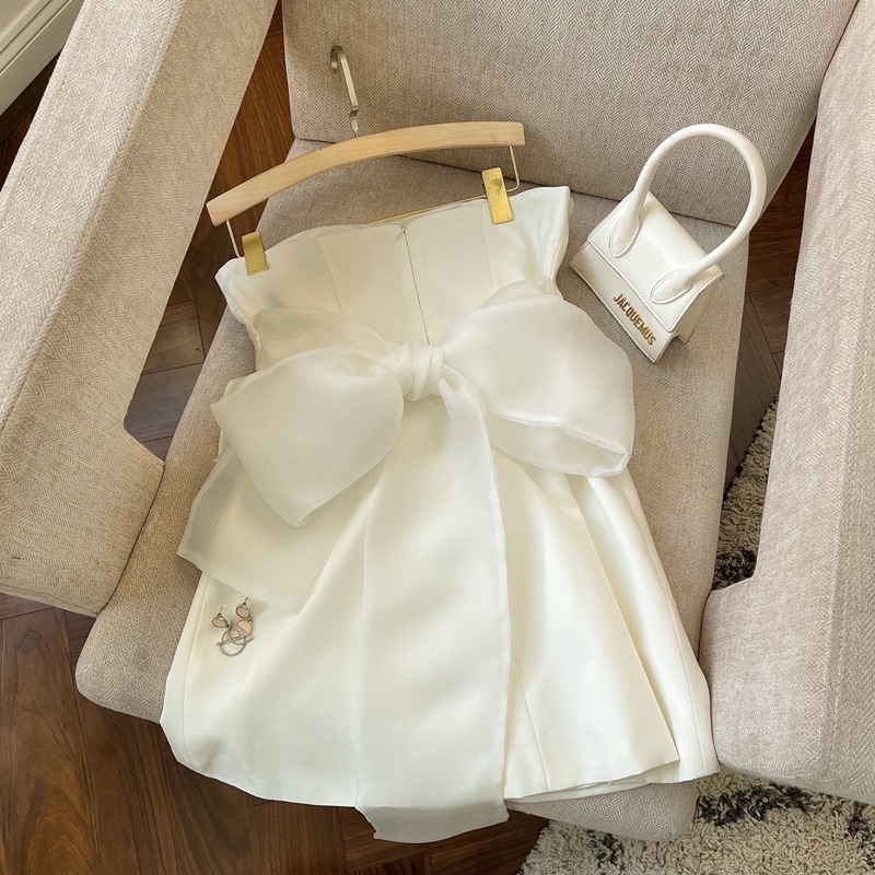 Mell09 dress - Váy ngắn dáng A cúp ngực cột nơ sang chảnh Onmellem