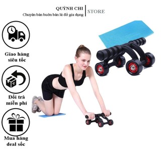 Con Lăn Tập Bụng 4 Bánh Tại Nhà - Dụng Cụ Tập Gym Đa Năng