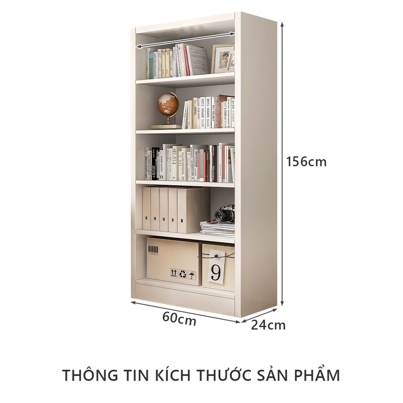Kệ sách gỗ giá rẻ full trắng kệ sách đề sàn thương hiệu TIMIO - Gp250