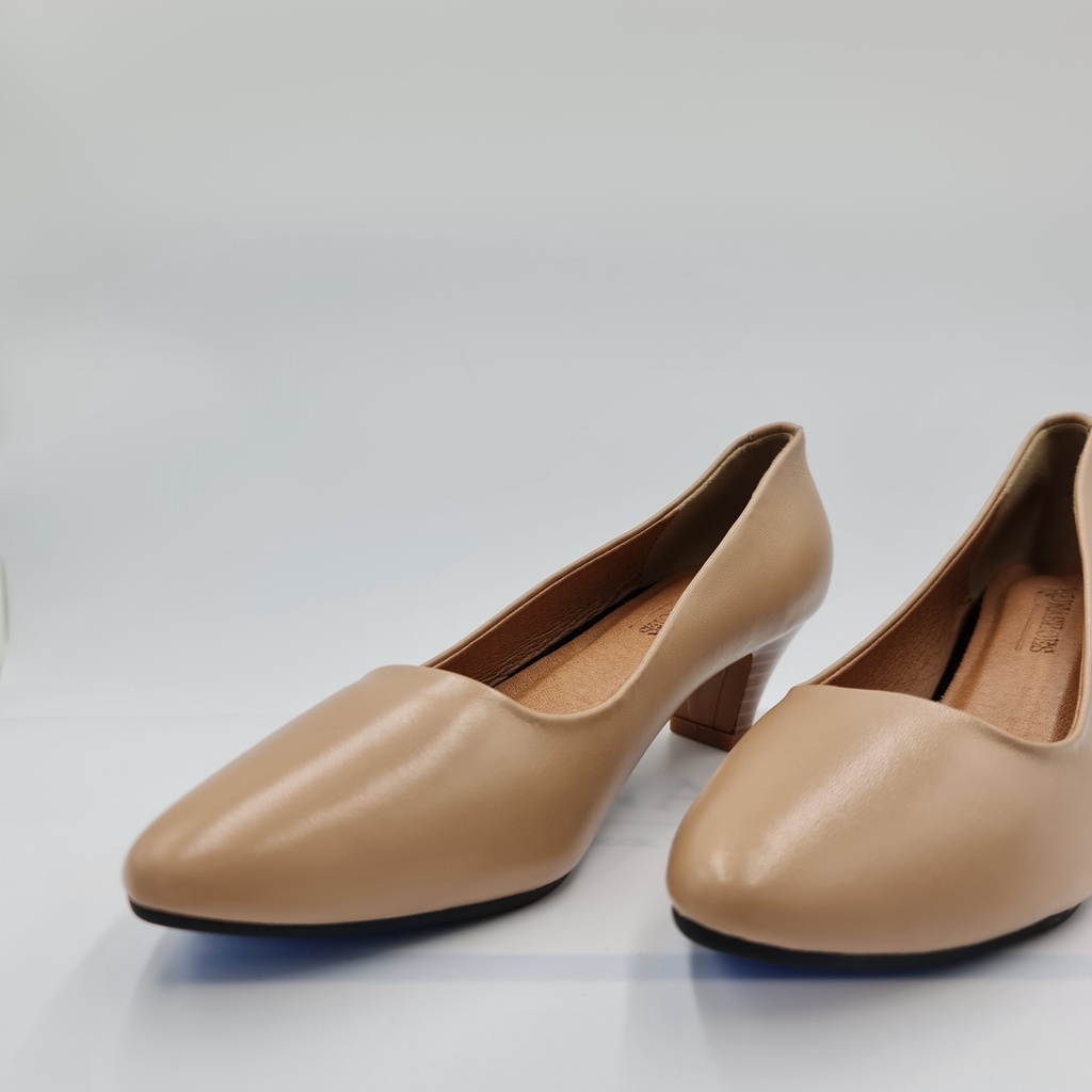 Giày Cao gót nữ 3p Lunashoes 5706 giầy da bò thật cho mẹ bảo hành 24 tháng vnxk guốc búp bê mềm đi êm chân