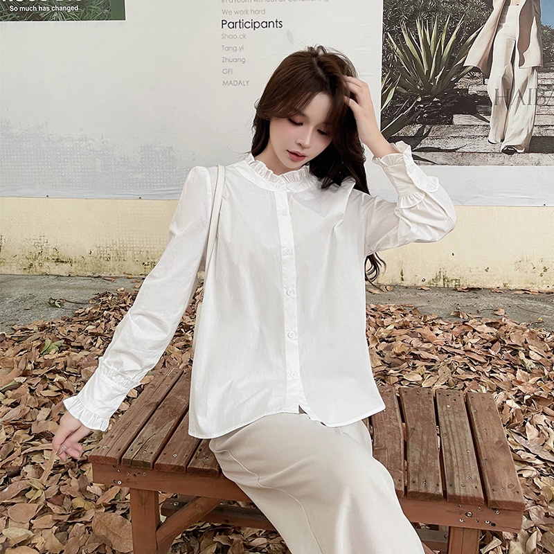 Áo Khoác Ngoài Dáng Rộng Tay Dài Và Bông Tai Thời Trang Cho Nữ