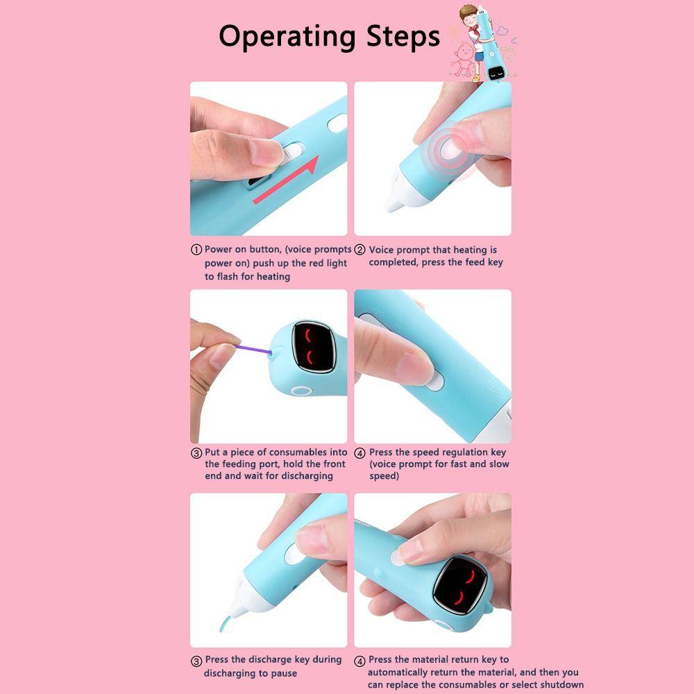 BTLIMER Bút Vẽ 3D Nhiệt Độ Thấp Chống Bỏng DIY