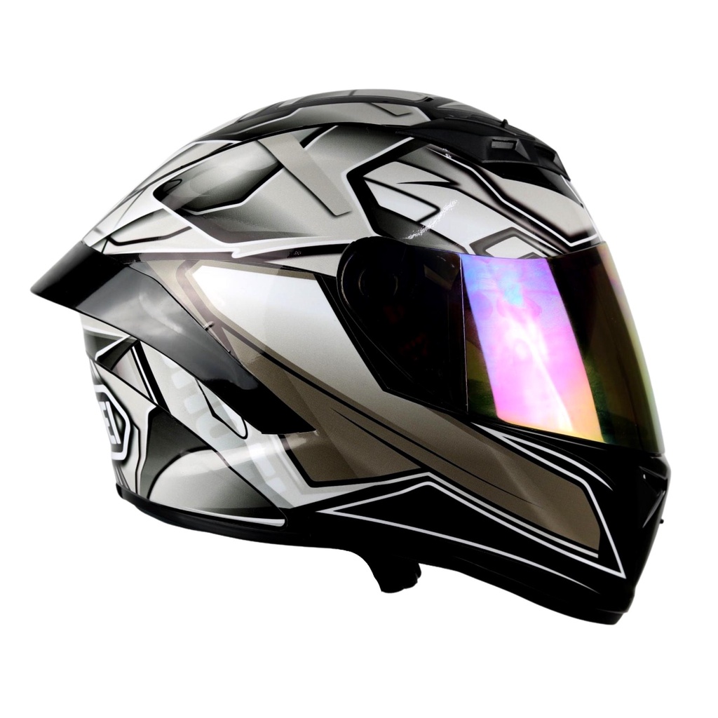 Mũ bảo hiểm fullface 2 kính M266 lên tem Shoei Bạc - Tapu Shop