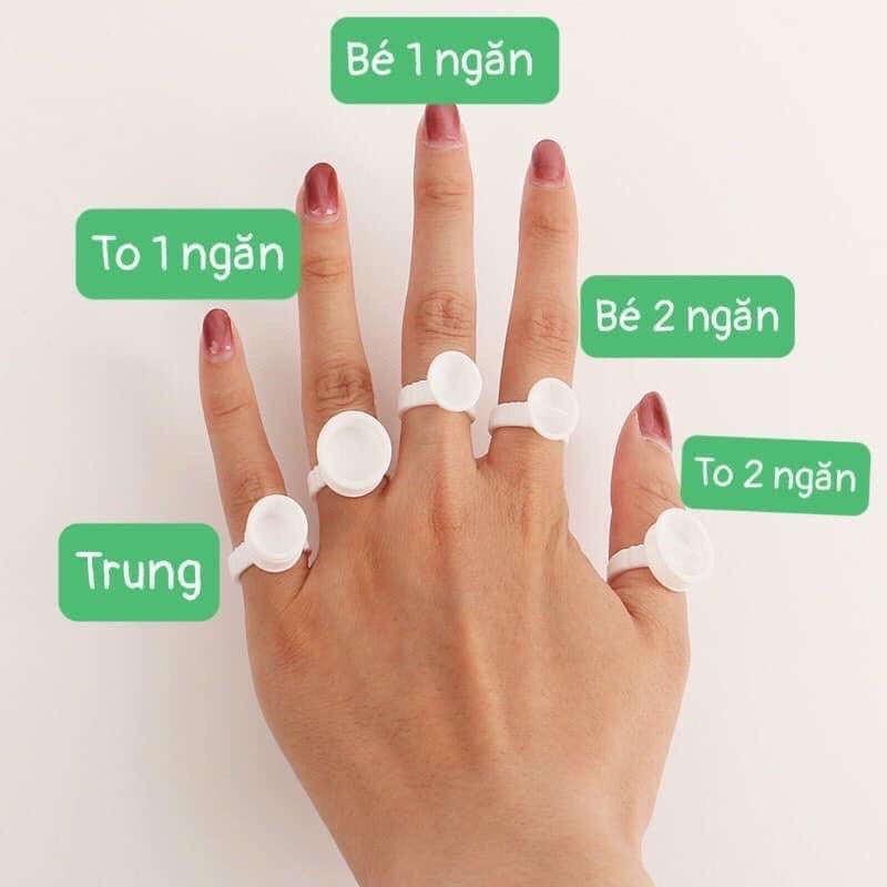 Nhẫn nhựa đựng mực xăm, sáp điêu khắc, keo nối mi / linhshop-hn