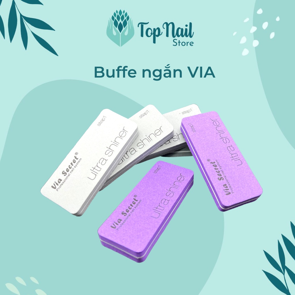 Phao dũa móng Via - Buffe mịn dũa móng 2 mặt màu ngẫu nhiên - Topnail