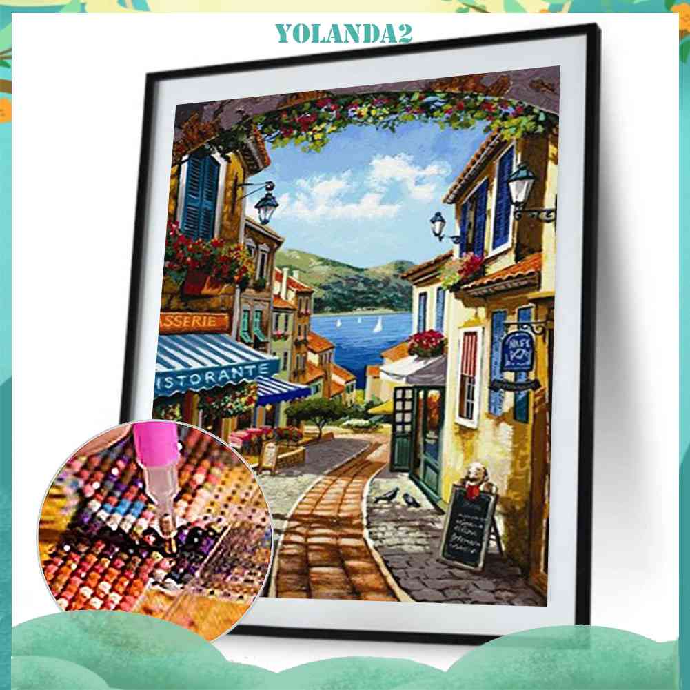 Bộ Tranh Đính Đá 5D Tự Làm Hình Đô Thị Haijing 2 Trong Một Trang Trí Nhà Cửa