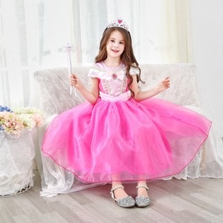 🍄 2025 - Đầm Elsa Cho Bé. Váy Đầm Công Chúa Ngủ Trong Rừng Màu Hồng, Bồng Bềnh.