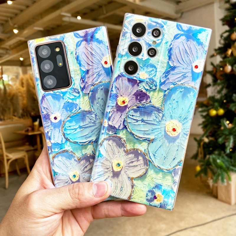 Ốp Lưng Samsung S23 Ultra / S23 Plus / S22 ULTRA / S21 Ultra / S21 Plus / S21 FE /  S20 Ultra / S20 FE Hoa Màu Nước