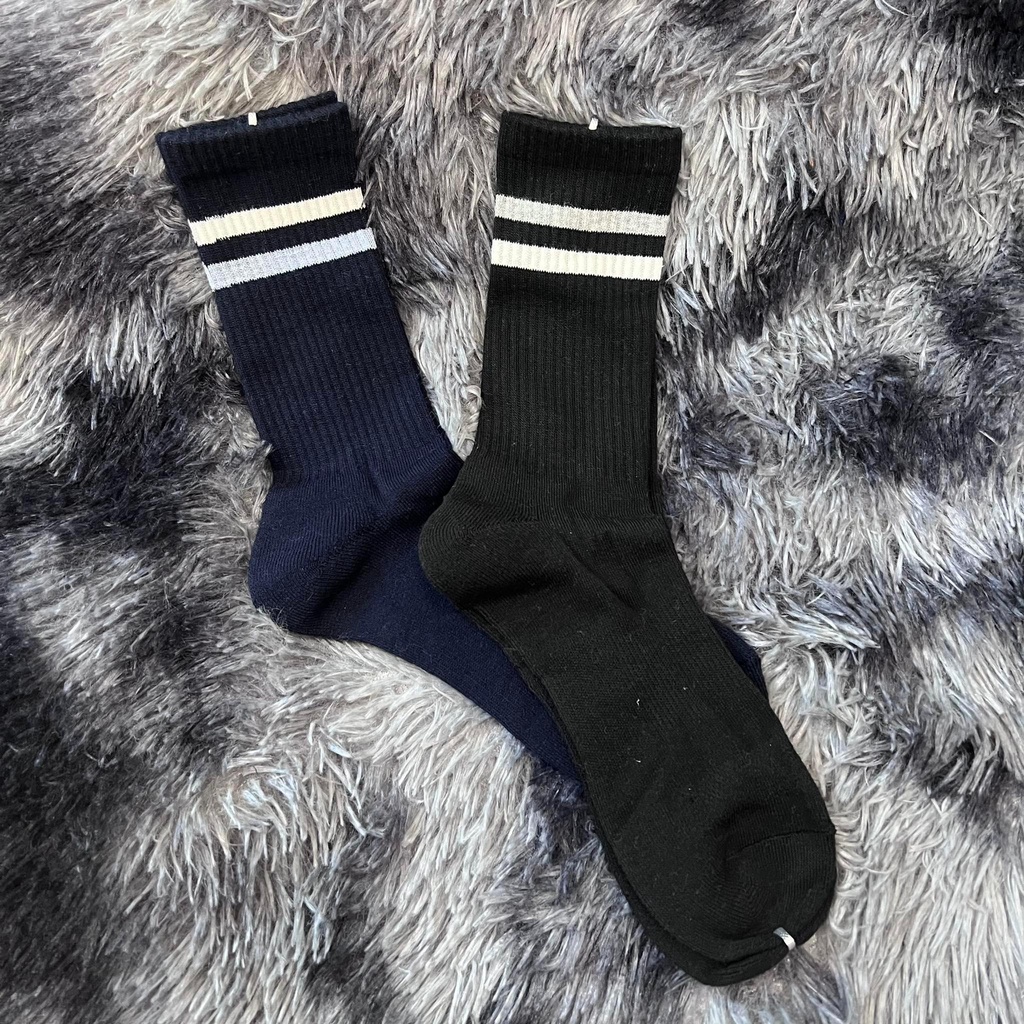 Tất Dài Vớ Kẻ Hình Lửa nhiều màu Nam Nữ Basic Cotton 100%