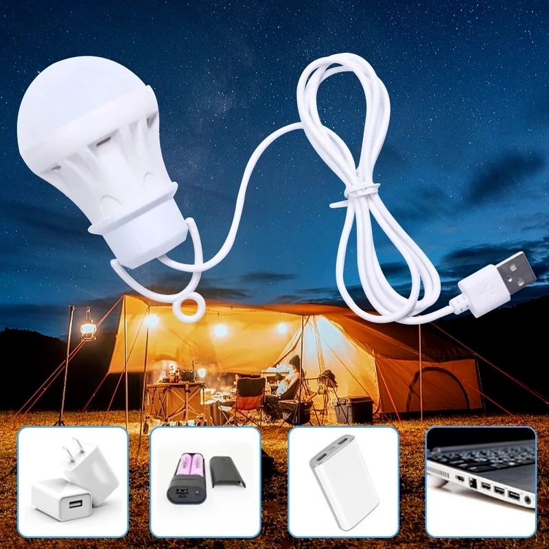 Đèn LED 3W / 7W / 9W / 12W 5V Cổng USB Tiết Kiệm Năng Lượng Có Móc Treo Tiện Dụng