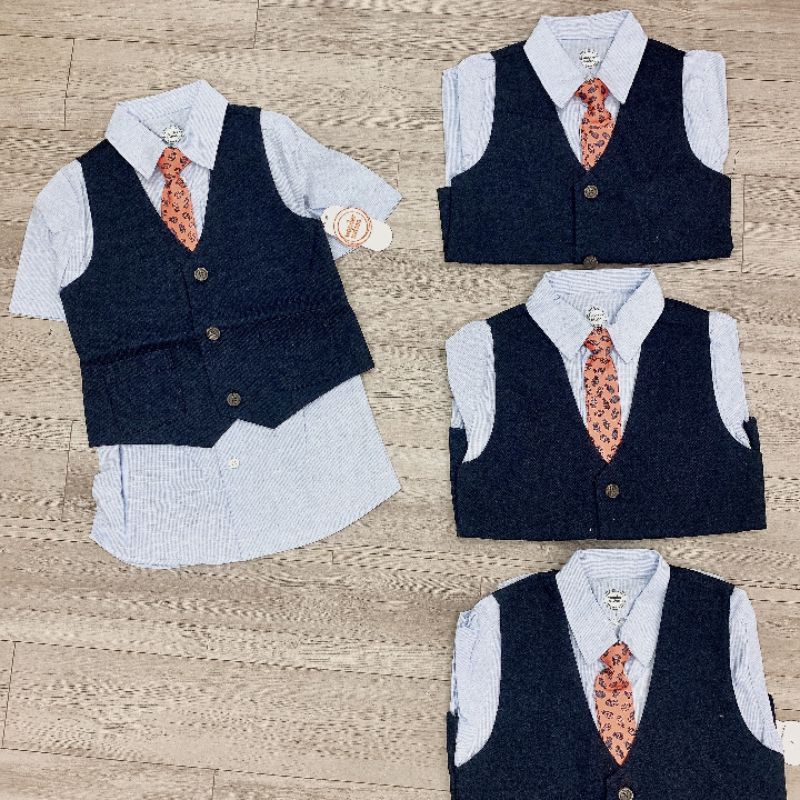 Sét Áo vest và áo sơ mi bé trai 4 đến 14 tuổi