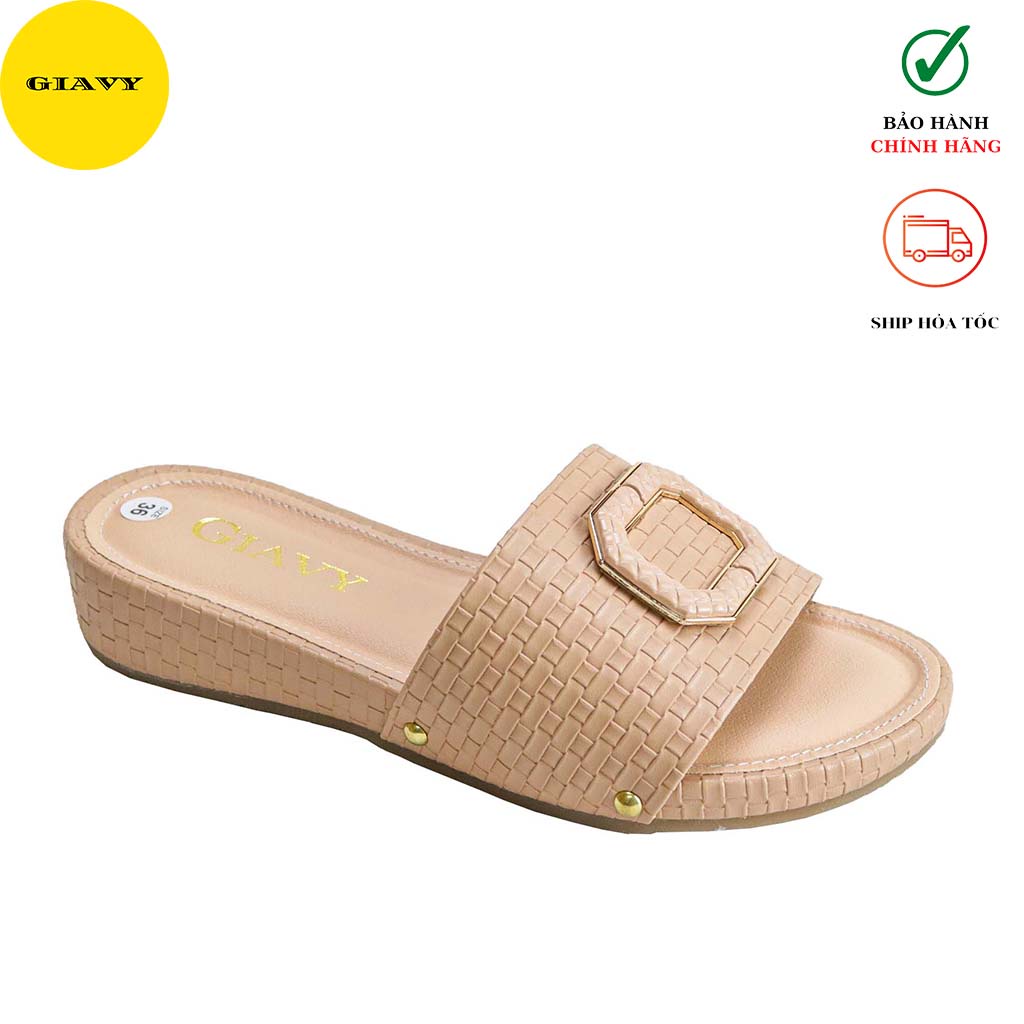Dép nữ quai ngang khóa chữ H901  - GIÀY GIAVY