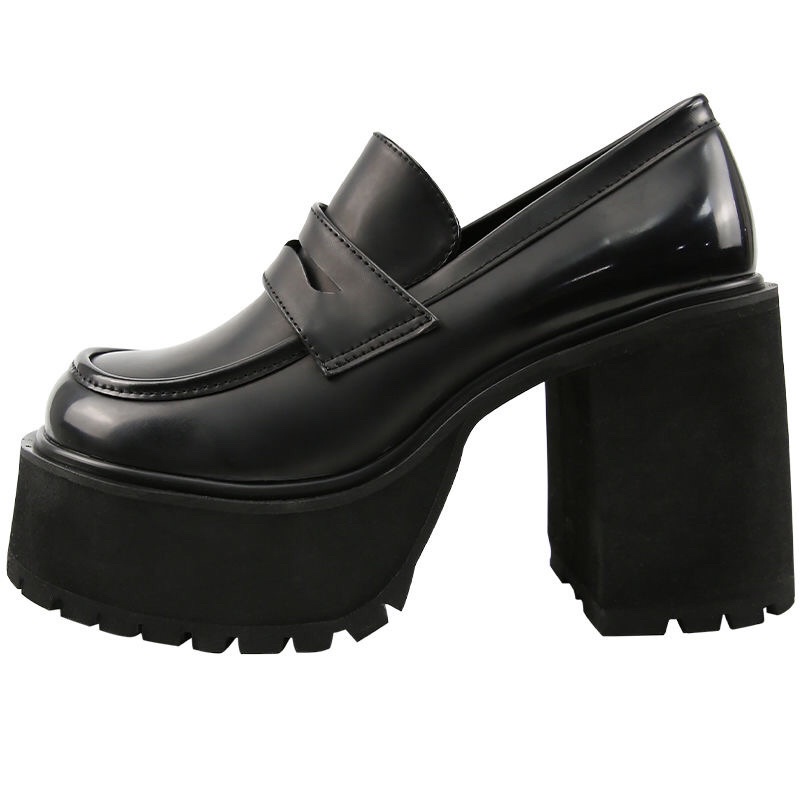 Giày loafer nữ đế cao 10cm cực chiến giày da nữ Juice Park FOOTMADE