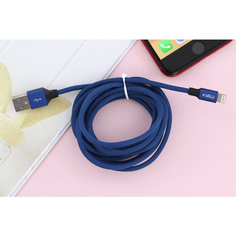 Cáp sạc iP hiệu eValu LTL-04 dài 2m hàng like new 99%