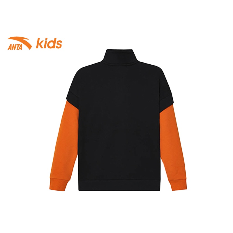 Áo nỉ thời trang bé trai Anta Kids cổ cao khóa zip, chất nỉ da cá 352248703