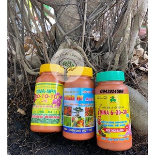 Combo 3 chai phân bón lá kina 30 10 10 siêu lân 10-55-10 và 6-30-30