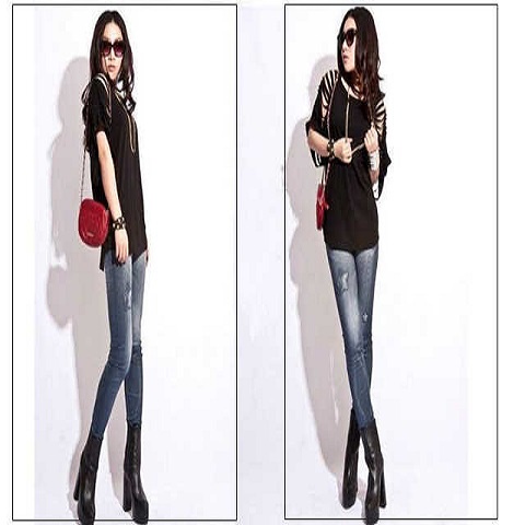 Quần Legging Giả Denim Mỏng Co Giãn Tốt 2 Lớp Họa Tiết Kẻ Sọc Thời Trang Xuân Hè Cho Nữ