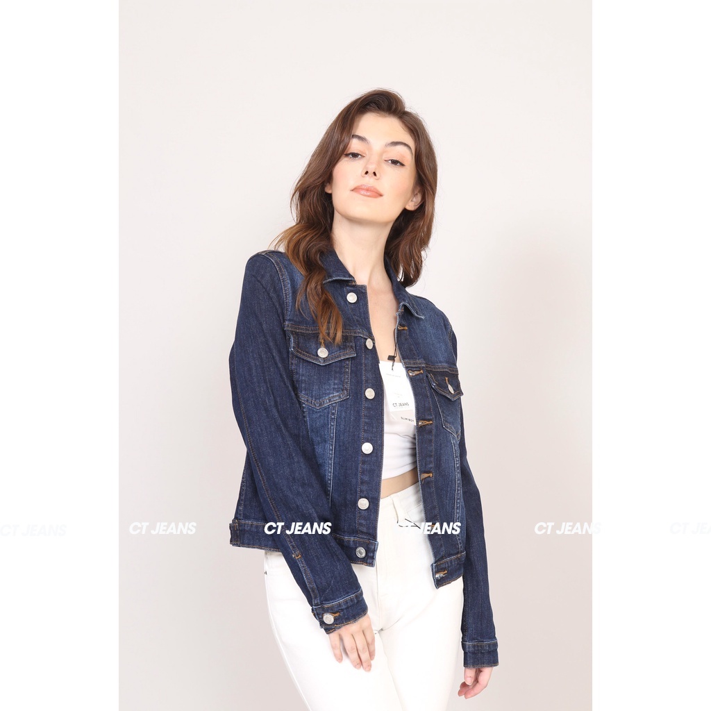 Áo khoác jean denim jacket trơn chất vải dày dặn co giãn 4 chiều CS28, CT JEANS