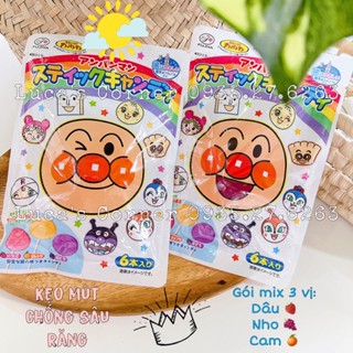 Kẹo mút chống sâu răng Fujiya Anpanman [gói 6 que]