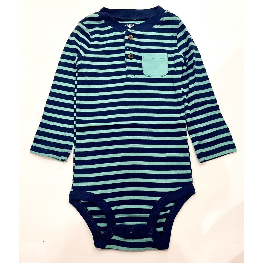 Bodysuit tay dài bé trai kẻ sọc ngang 18M BD081222