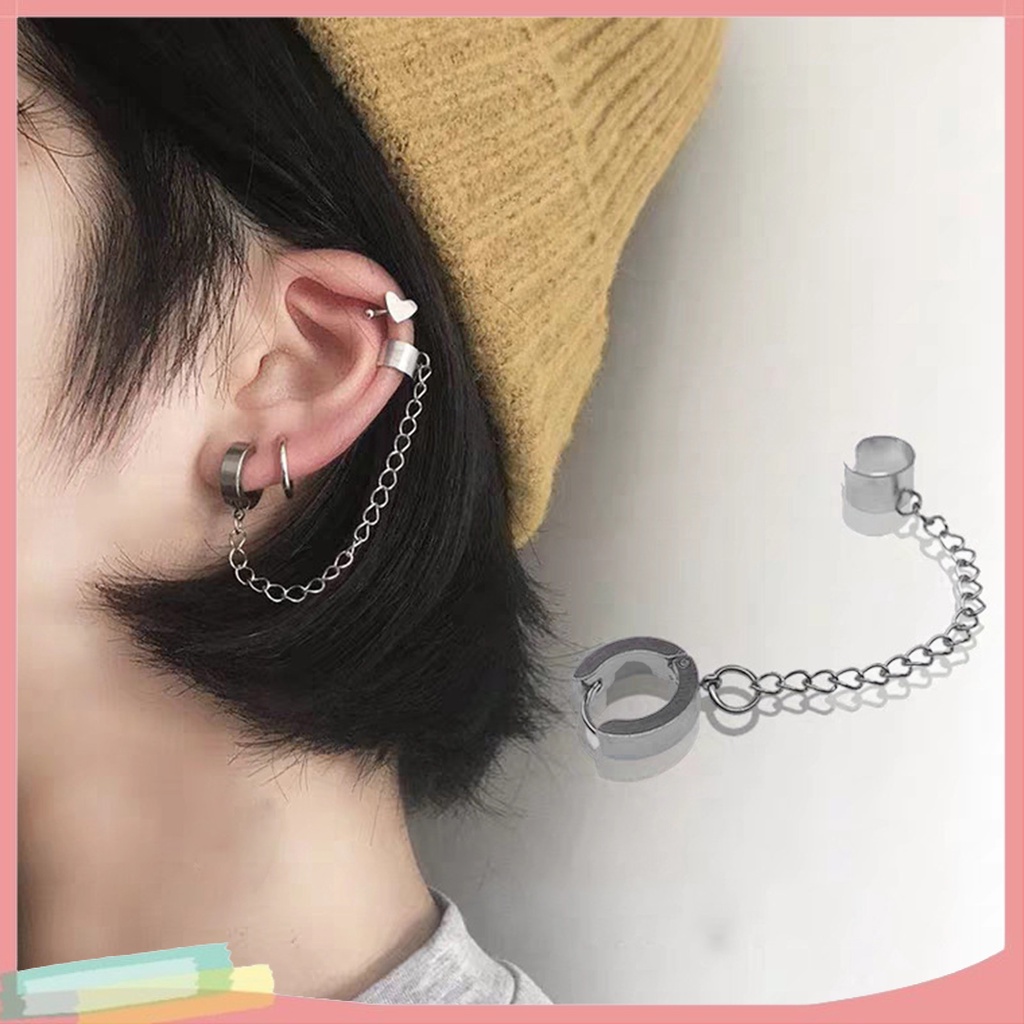 1 khuyên kẹp vành tai bằng thép titan thời trang cá tính