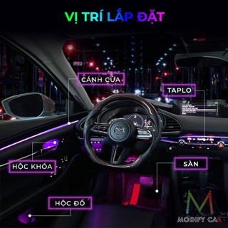 Led viền nội thất ô tô, ambient light led trang trí ô tô 18 chi tiết V2