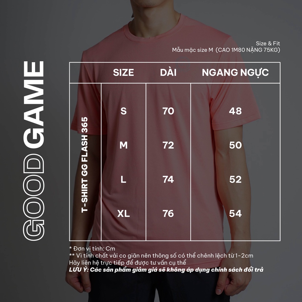 Áo Thun Thể Thao Nam Nữ Good Game 365 Flash T-Shirt