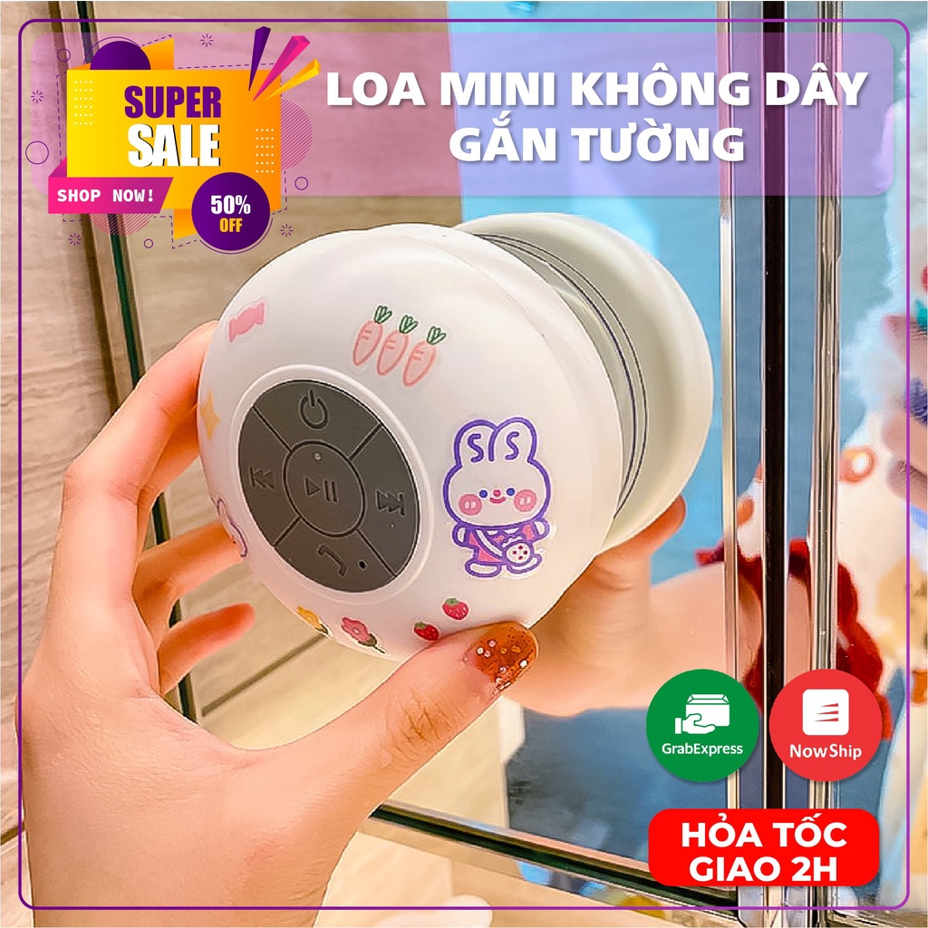 Loa nghe nhạc Bluetooth Chống Nước Mini Không Dây gắn tường hít chân không