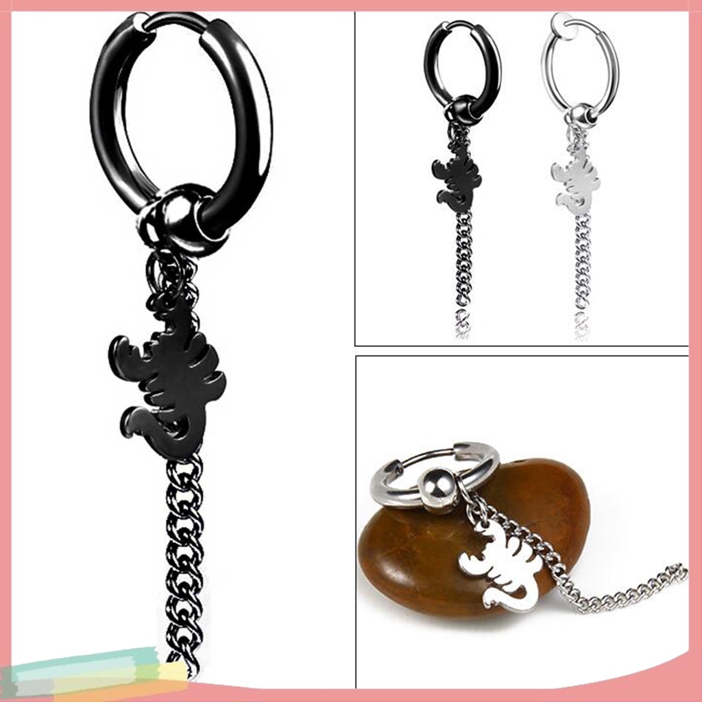 Khuyên vành tai dạng dây xích dài cá tính dành cho nam