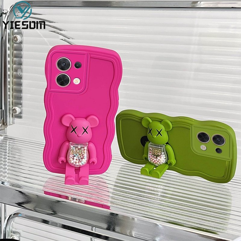 Ốp Điện Thoại Silicon Mềm Có Giá Đỡ Hình Gấu Kaws Cát Chảy Nhiều Màu Cho OPPO Reno 8 7 6 5 Pro 8Z 7Z 2 2F 5G