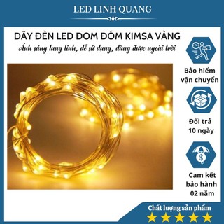 Dây đèn Led fairylight, dây đèn đom đóm vàng, cuộn dài 10m