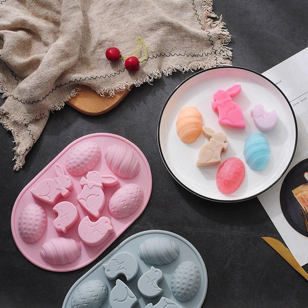 PINEVN Khuôn Silicone Làm Bánh &amp; Xà Phòng 9 Ngăn Hình Thỏ Phục Sinh