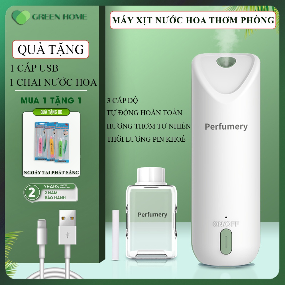 Máy Xịt Nước Hoa Thơm Phòng Tự Động, Tích Hợp Pin Sạc Cao Cấp, 3 Chế Độ Phun - Bảo Hành 2 Năm, Lỗi 1 Đổi 1