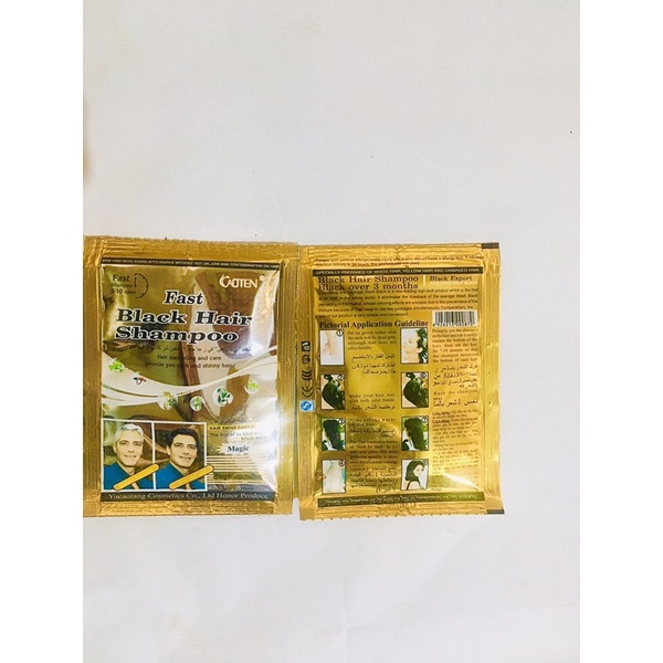Lẻ 1 gói Dầu gội nhuộm tóc đen 30ml tặng kèm bao tay