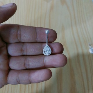 Khuyên rốn bạc chuẩn giọt nước nhỏ