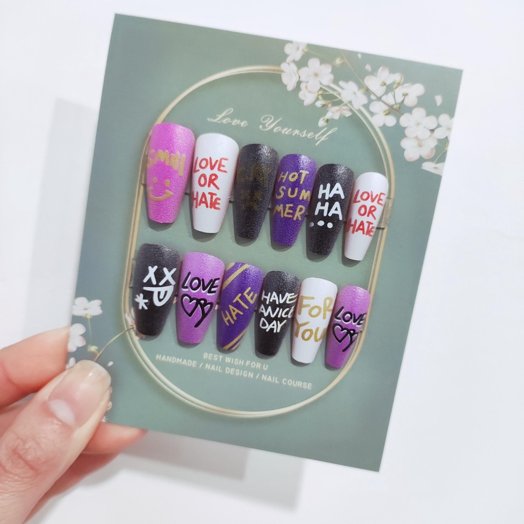 Bộ 24 Móng Tay Giả Trang Trí Nghệ Thuật