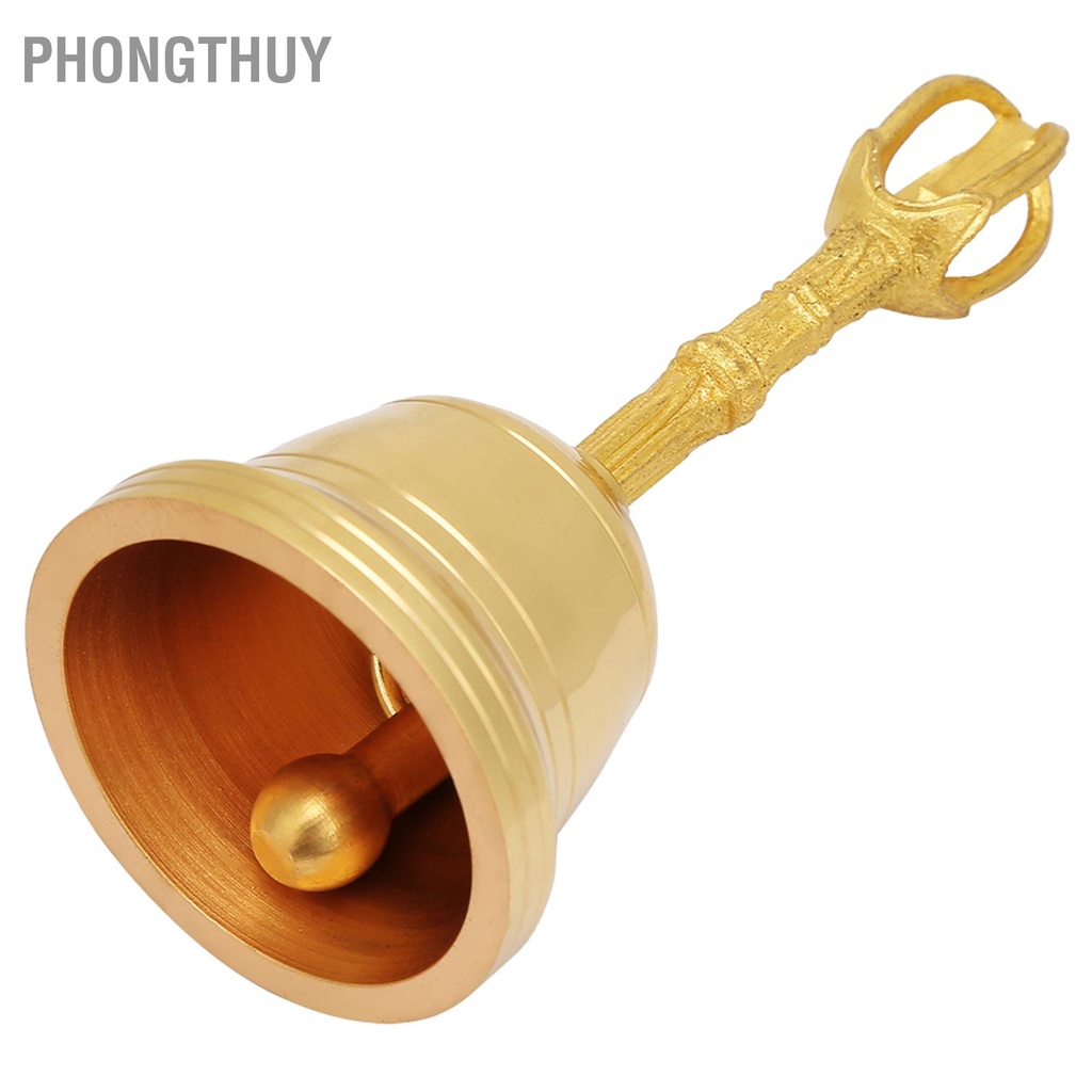 Chuông lắc - Chuông Cầm Tay bằng đồng cho Phật giáo đạo giáo phong thủy 4.5 Inch