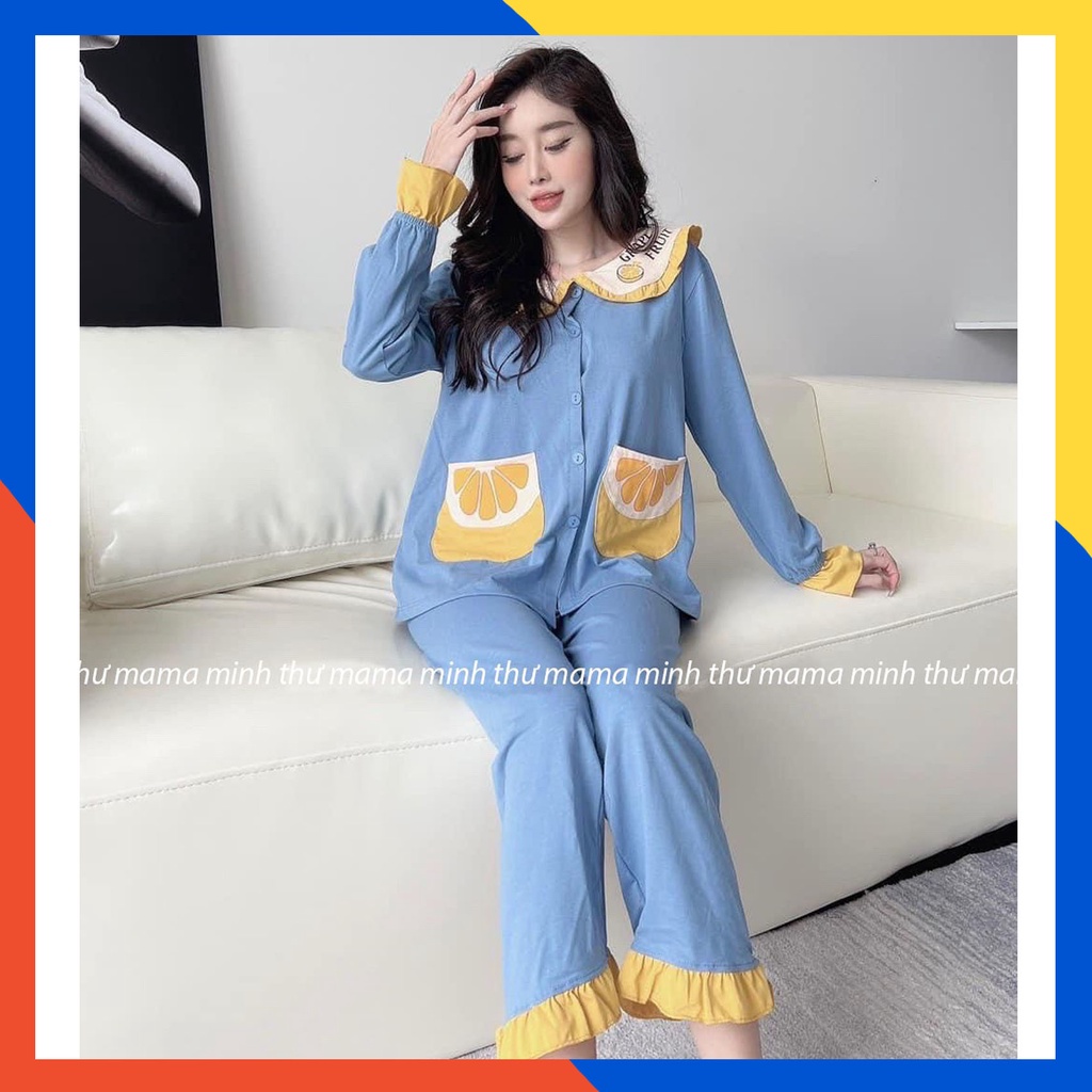 Bộ bầu - bộ sau sinh - chất liệu cotton - kiểu mới thời trang ( Dài - Túi - Múi Cam )