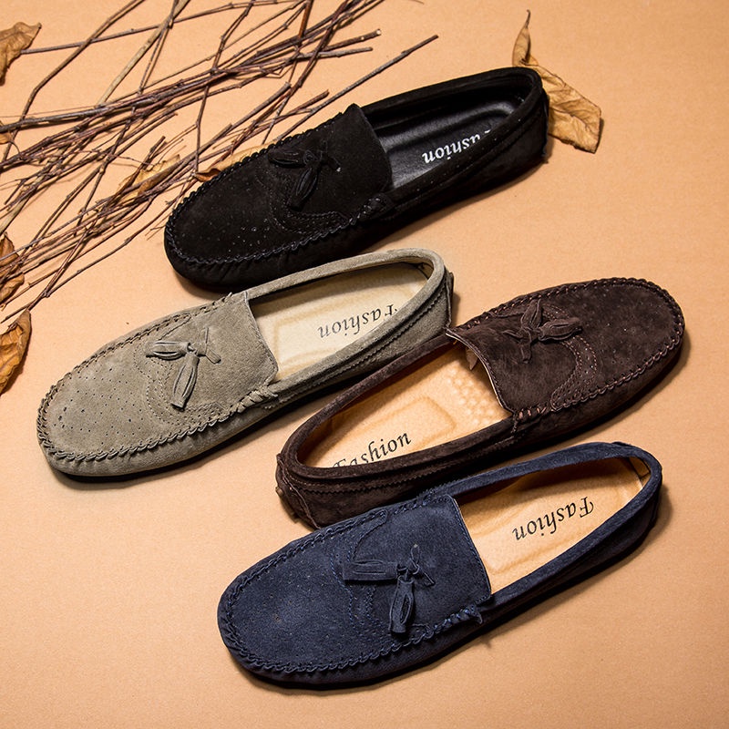 Giày Lười Da Lộn Phong Cách Hàn Quốc Thời Trang Cho Nam