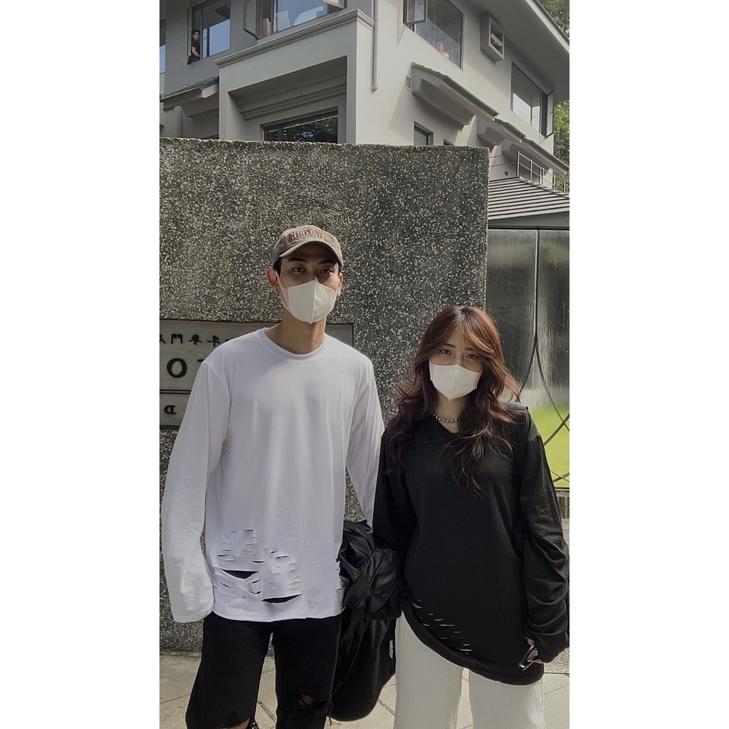 Áo thun rách - mix  trong cùng Hoodie - Bomber - Sweater