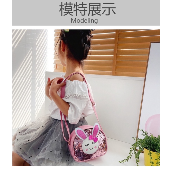 Túi đeo chéo cho bé gái cute hình thỏ, túi da hình thỏ cho bé đựng lixi tết