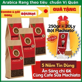 Arabica 100% cầu đất cà phê rang xay mộc 100% - rang theo tiêu chuẫn vị quán-combo 4 gói