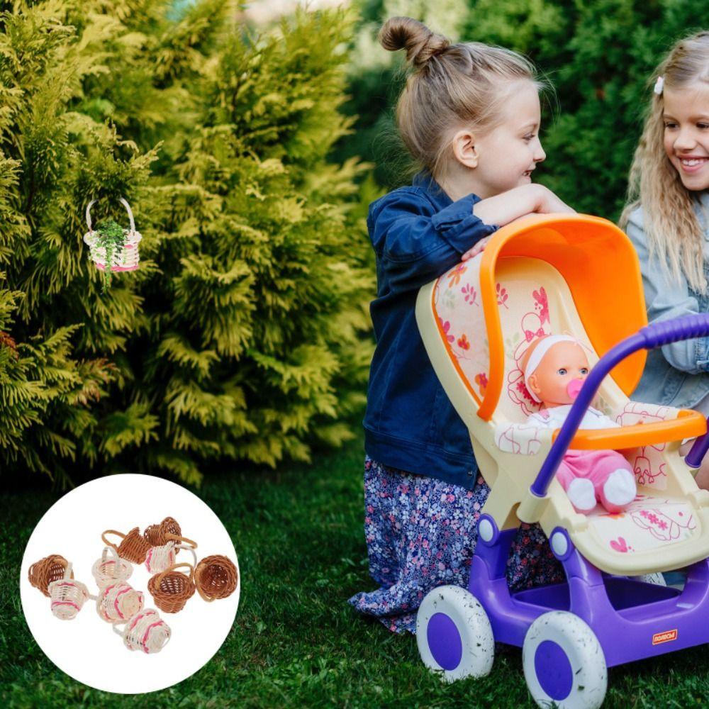 Giỏ Hoa Mây Đan Mini Dùng Trang Trí Văn Phòng / Nội Thất / Làm Đạo Cụ Chụp Ảnh DIY