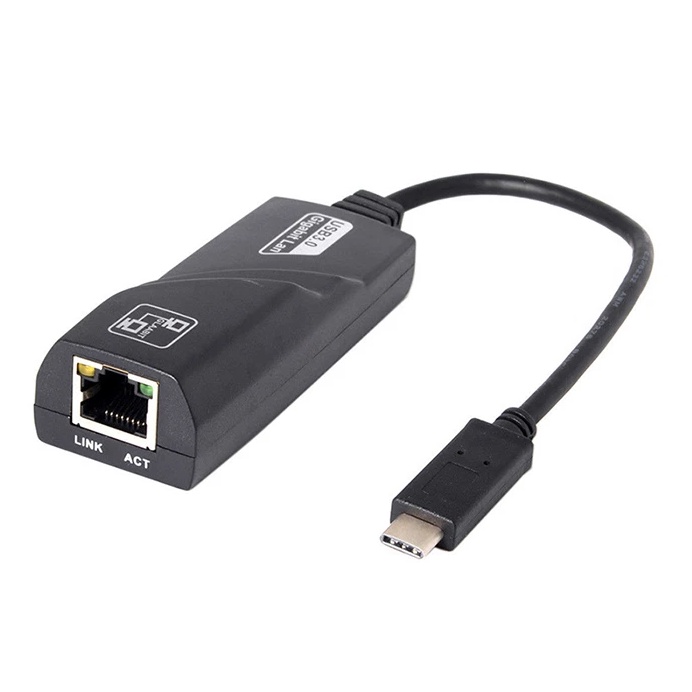 Cáp chuyển usb Type C sang Lan Gigabit 1000Mbps cung cấp cổng gắn dây mạng cho laptop đời mới