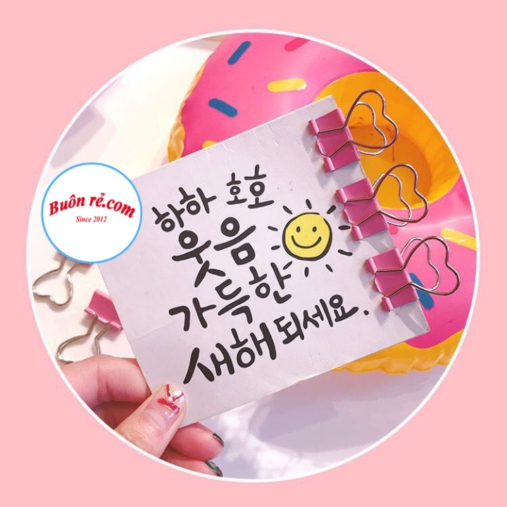 Set 5 Kẹp giấy mini hình trái tim dễ thương – Kẹp bướm, Kẹp tài liệu văn phòng phẩm họa tiết cute Br 01782