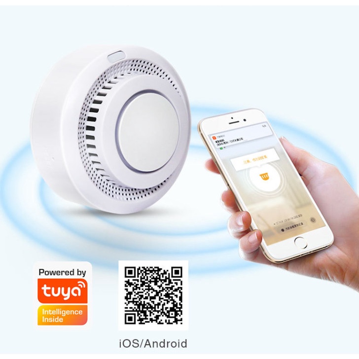 Báo động khói không dây thông minh wifi Tuya, phòng cháy báo cháy an ninh cho gia đình, văn phòng, nhà xe