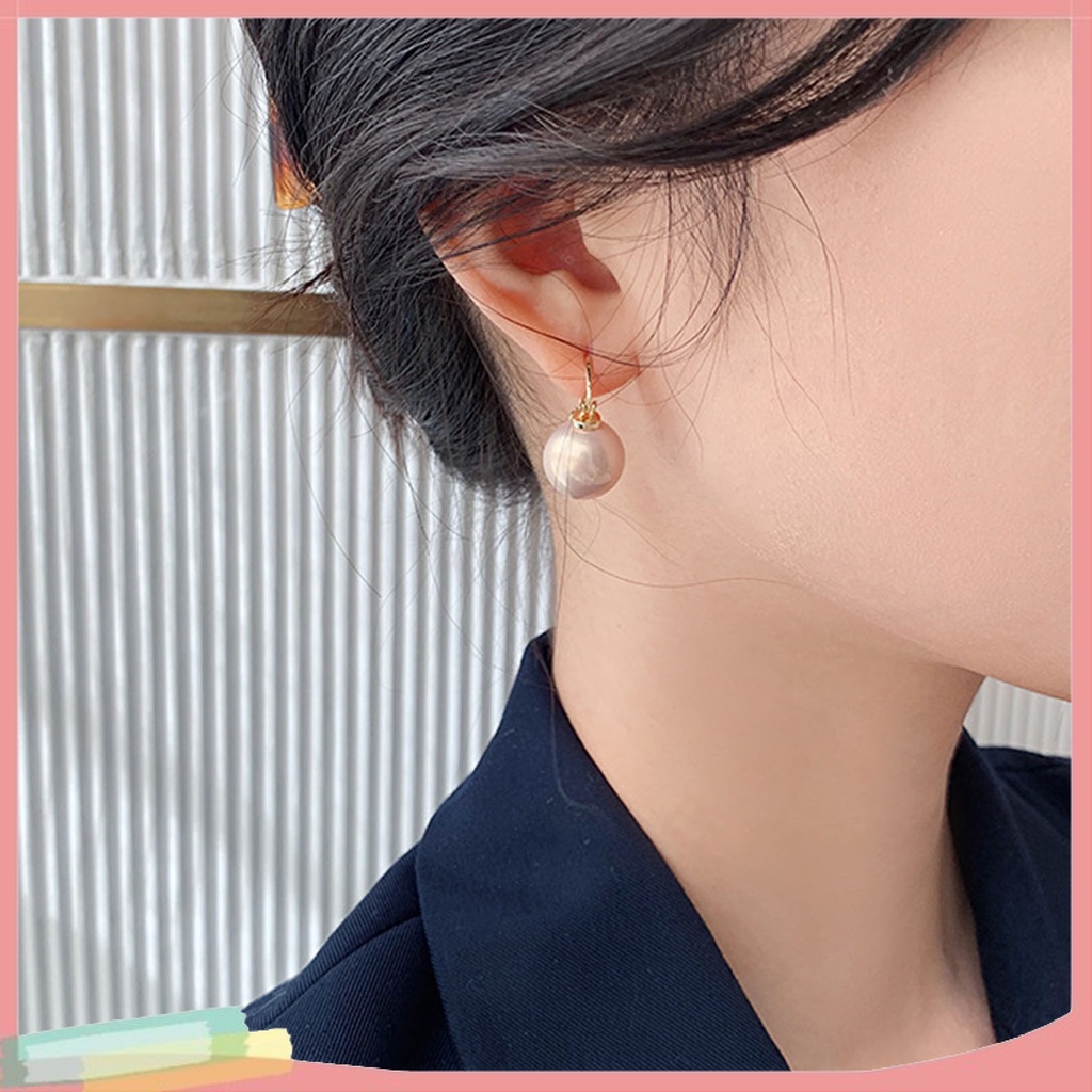 Đôi bông tai hình học đính ngọc trai giả thời trang cho nữ